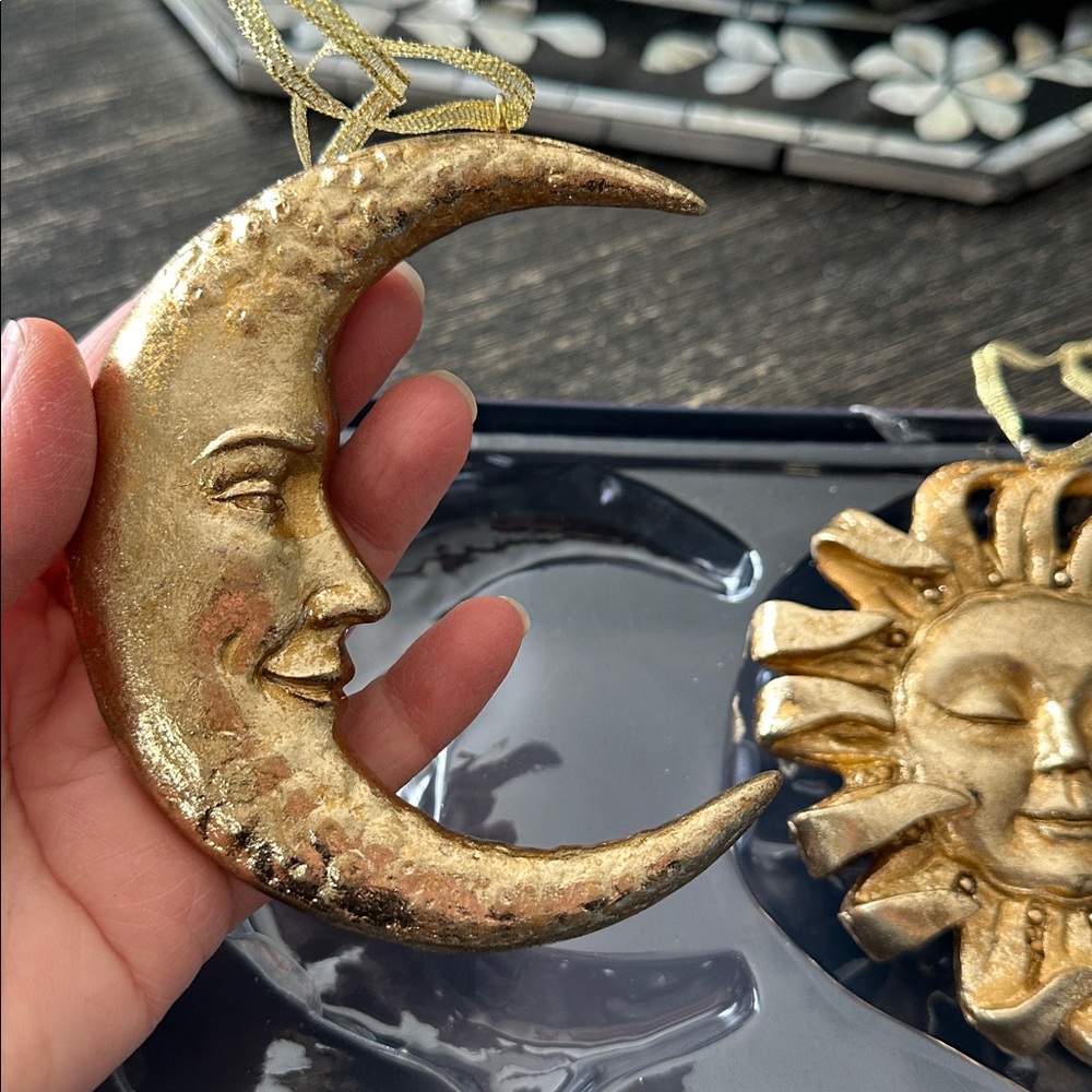 LAST ONE CHRISTIAN LACROIX Set Of 2 Sun And Moon Ornaments - Picture 5 of 5